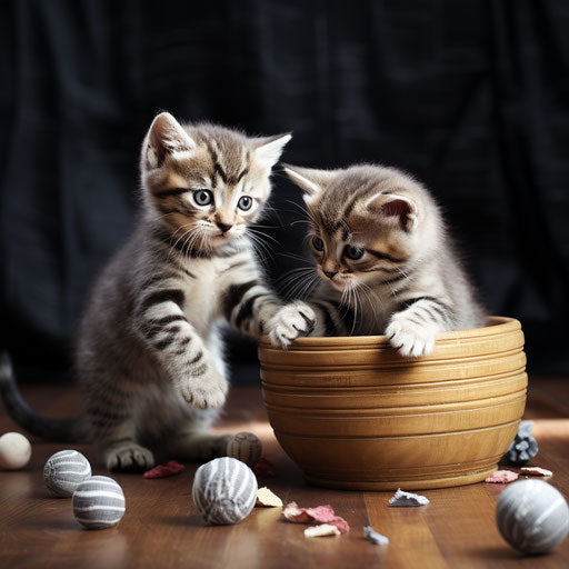 American shorthair kittens playing