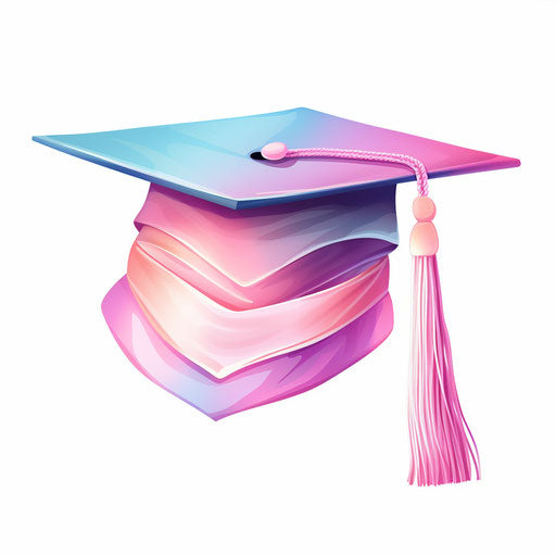 Graduation hat clipart in the style of Pastel Colors Art