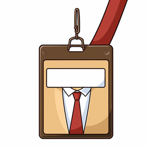 Name tag clipart in the minimalist style, on white background