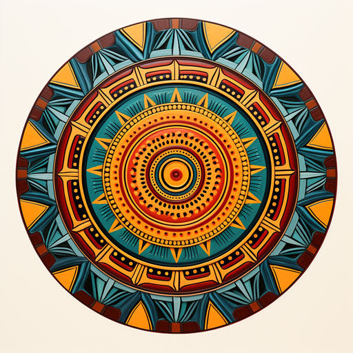 Colorful traditional African sun motif