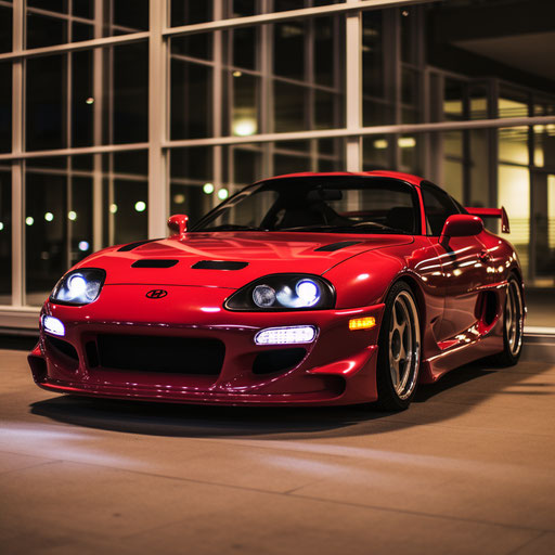 Toyota Supra classic Bright cherry red