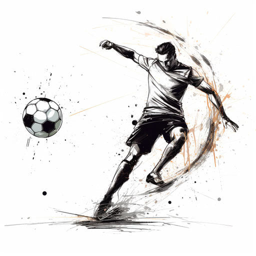 Goal clipart in Chiaroscuro style on white background