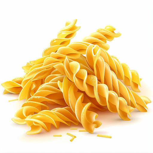 Photo-realistic pasta clipart on flat white background