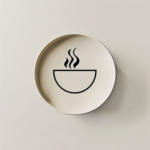 Modern food logo with sleek design on soft grey background