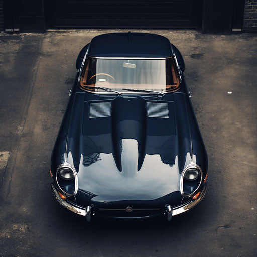 Top view of Jaguar E Type car