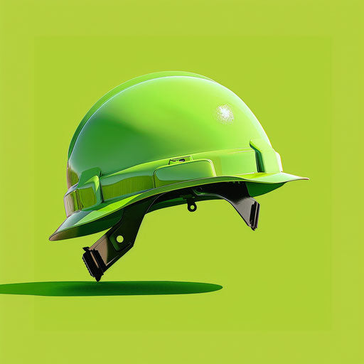 Construction helmet on bright chartreuse background