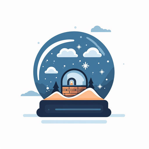 Snow globe clipart in Minimalist style, on white background