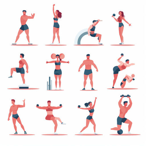 Exercise clipart in the Minimalist style, on a white background