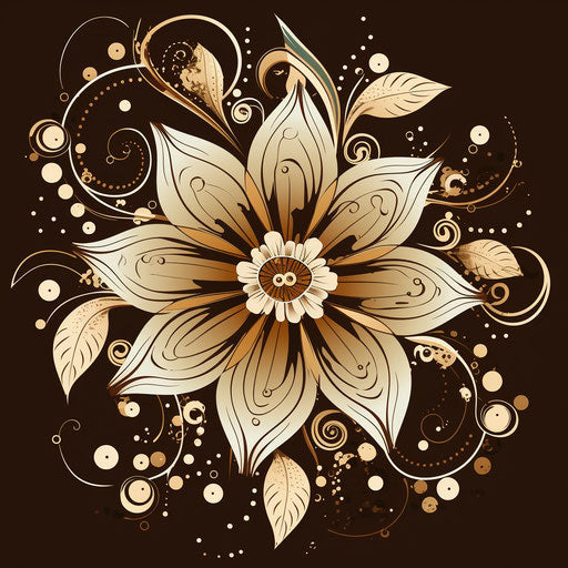 Stylized flower, calligraphic elegance