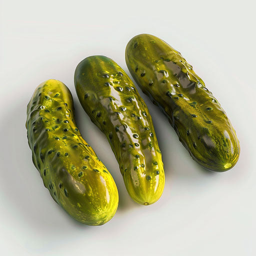 Photo Realistic Pickle Clipart on Flat White Background, Bright Colors and High Detail