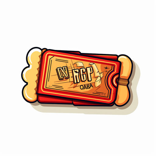 Movie ticket clipart in the style of Chiaroscuro Art