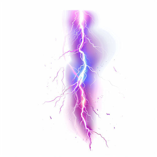 Realistic lightning bolt illustration on flat white background