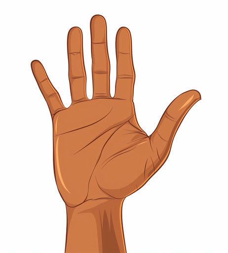 Open Hand Palm Facing Forward with Brown Skin Color