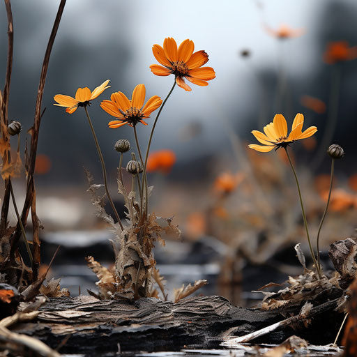 Dynamic balance of rusty debris and vivid birdlife