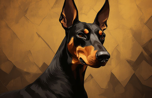 Black doberman, light brown and black style