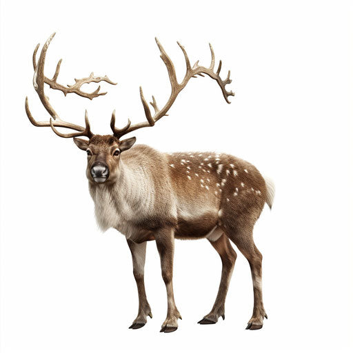 Rudolph clipart in photo realistic style with flat white background ...