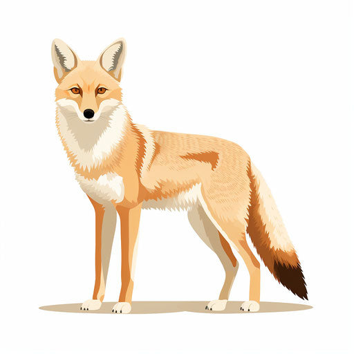 Coyote clipart in Minimalist style, on white background