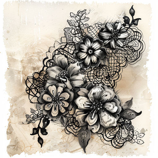 Crafting a vintage-inspired lace tattoo sketch