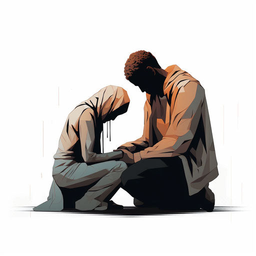 Empathy clipart in the style of Chiaroscuro Art, on a white background