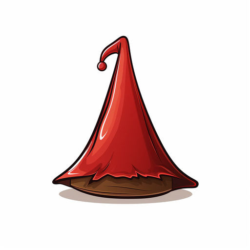 Elf hat art in Minimalist style on white background