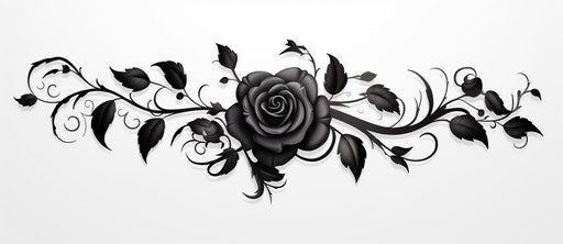Black rose tattoo design, Southern gothic-inspired style
