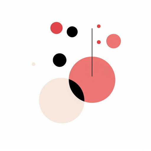 Round Clipart in the Minimalist Style, on White Background