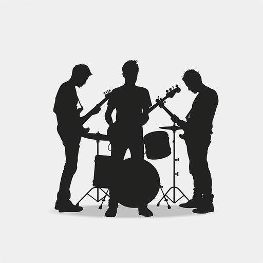 Realistic band clipart on flat white background, minimalist style
