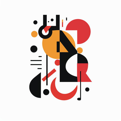 Geometric music logo with bold shapes on white background