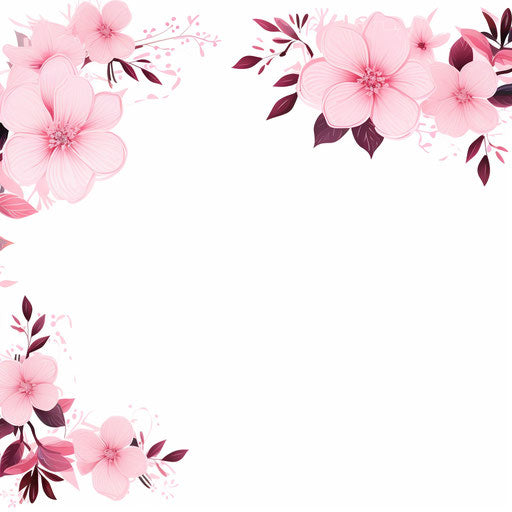 Pink minimalist border on white background
