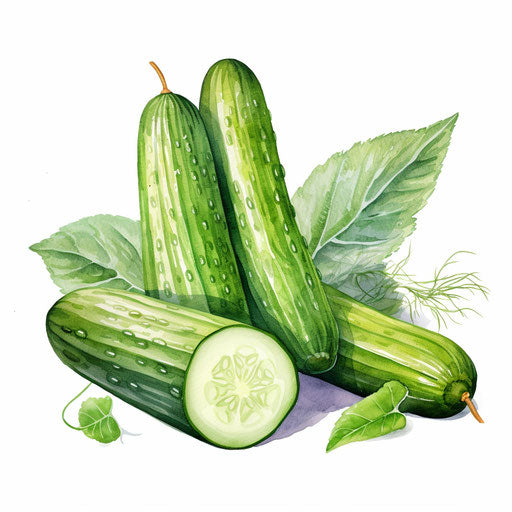 Cucumber clipart in the style of Pastel Colors Art
