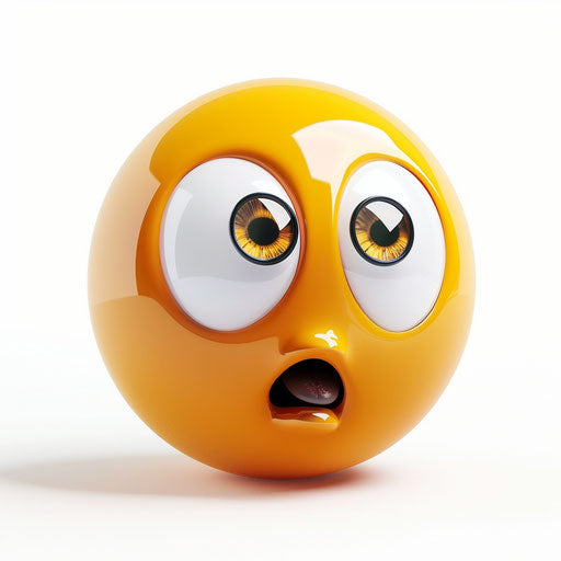 Incredibly surprised emoji clipart, white background, cute style