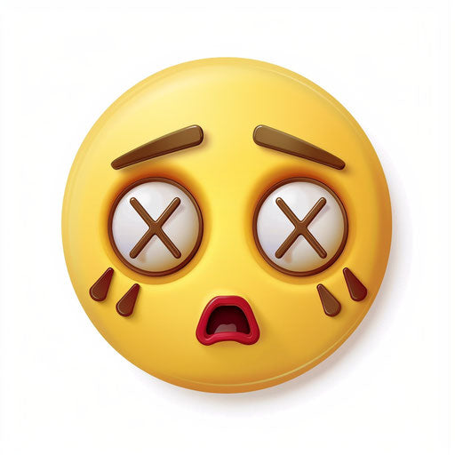 Sick yellow face with X on eyes and mouth