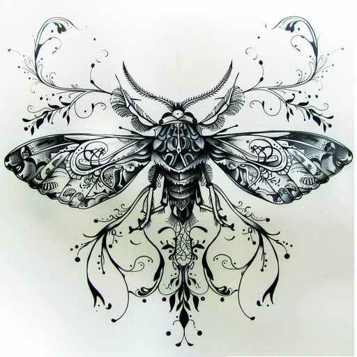Death Moth Tattoo Art Set
