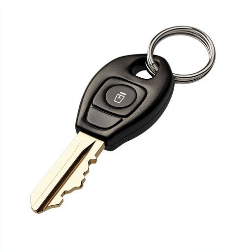 Realistic car key clipart, high resolution, isolated