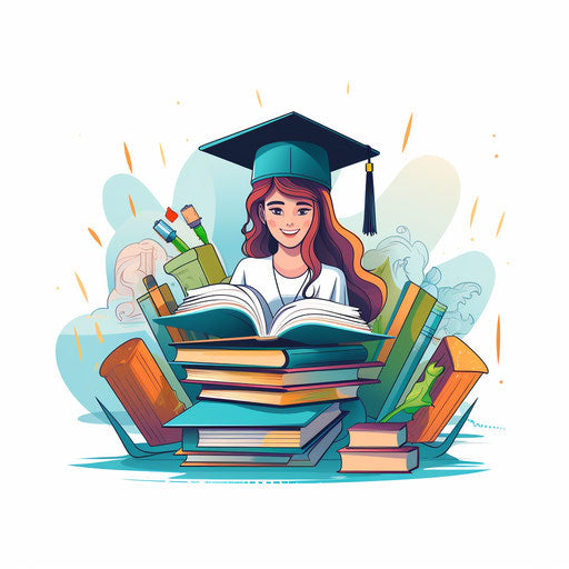 Minimalist-style educational clipart, on white background