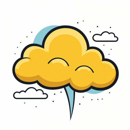 Minimalist speech bubble on white background