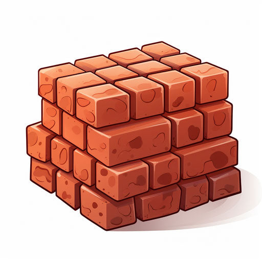 Brick clipart in minimalist style, on white background