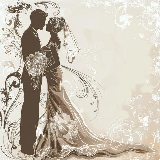 High quality realistic marriage clipart on flat beige background