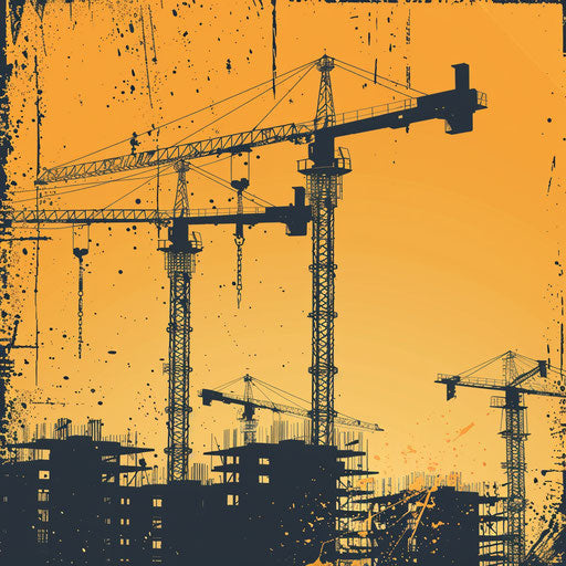 Construction clipart with random flat background