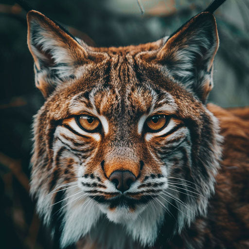 Close-up of a lynx with piercing eyes and tufted ears