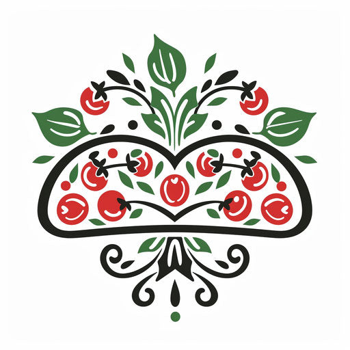 Classic Italian restaurant logo with red and green motif on white