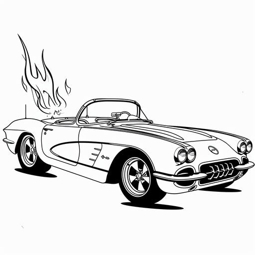 Corvette with flames on the sides