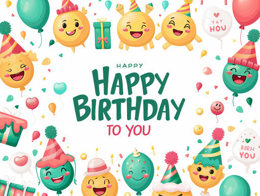 Educational Happy Birthday Emoji for Interactive Learning