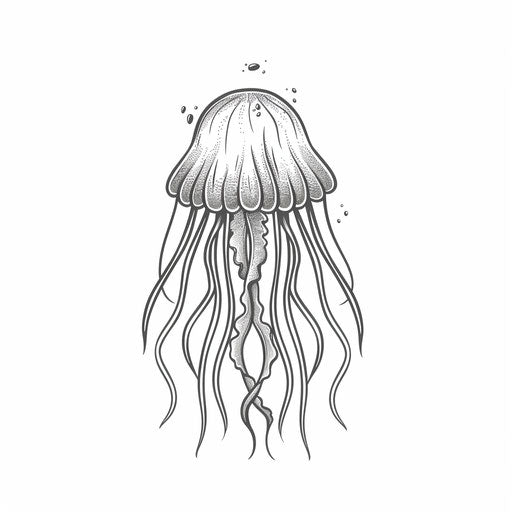 Simple jellyfish tattoo design with clean lines and minimal color