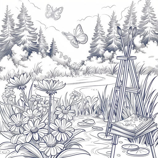 Butterflies painting flowers in a peaceful meadow