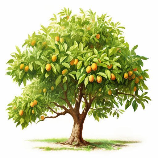 Mango tree illustration in the style of Oil painting