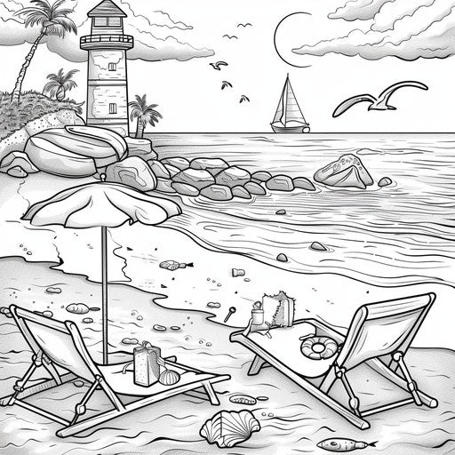 Colorful summer beach for a fun vacation