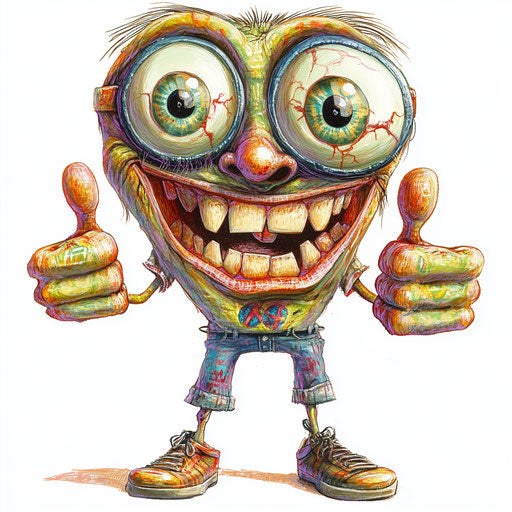 Humorous caricature of a yes clipart with human characteristics