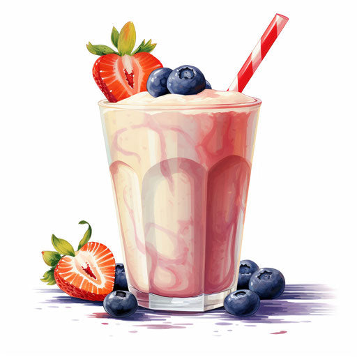 Smoothie clipart in the style of Oil painting, on a white background