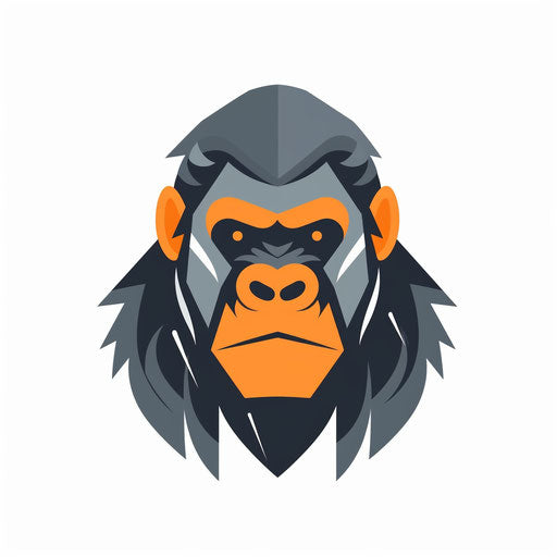 Minimalist gorilla illustration on white background